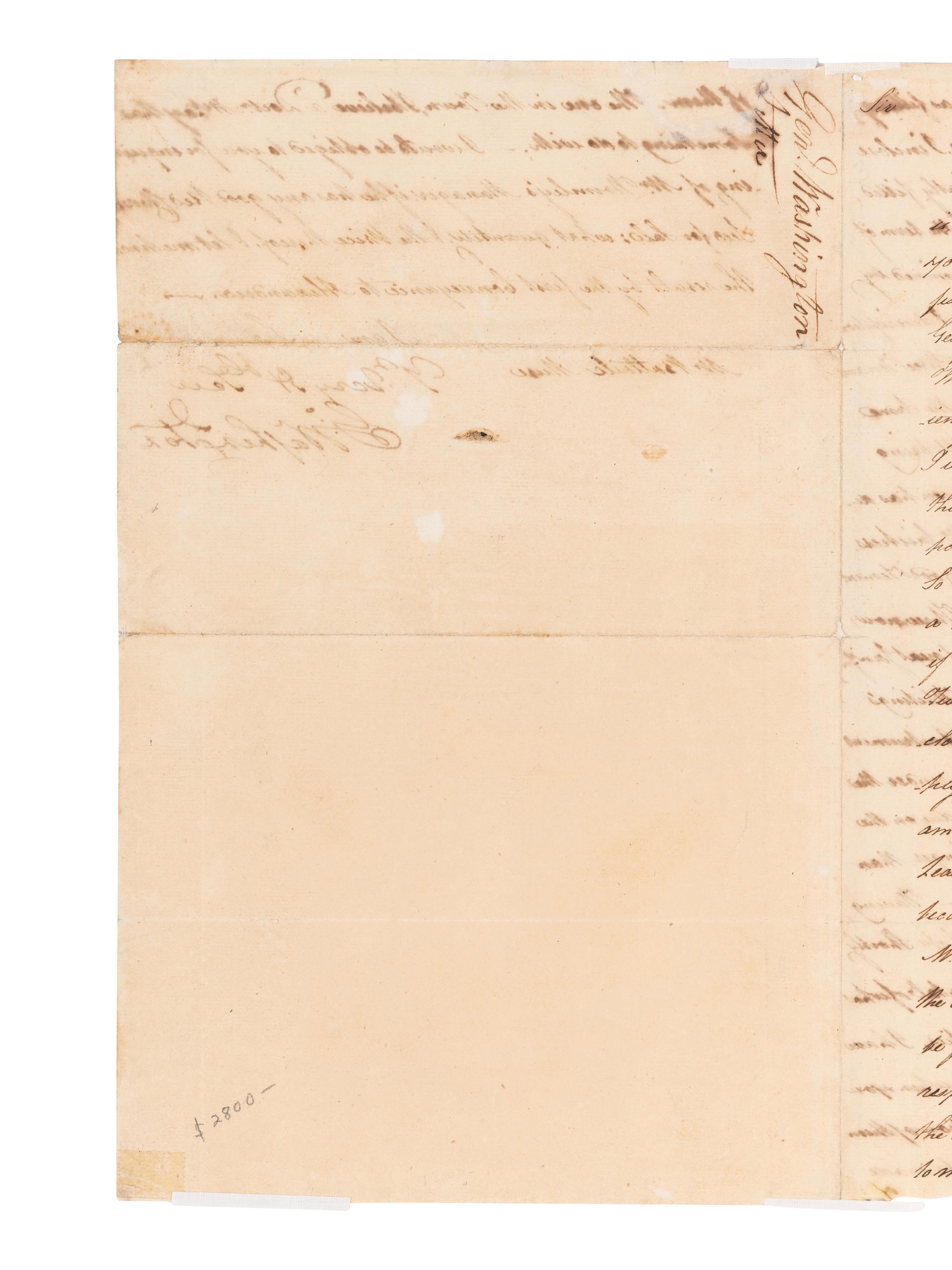 WASHINGTON, George (1732-1799). Letter signed ("G.Washington") to Battaile Muse. Mount Vernon, 28 July 1785.