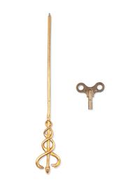An Empire Style Gilt and Patinated Bronze Figural Mantel Clock