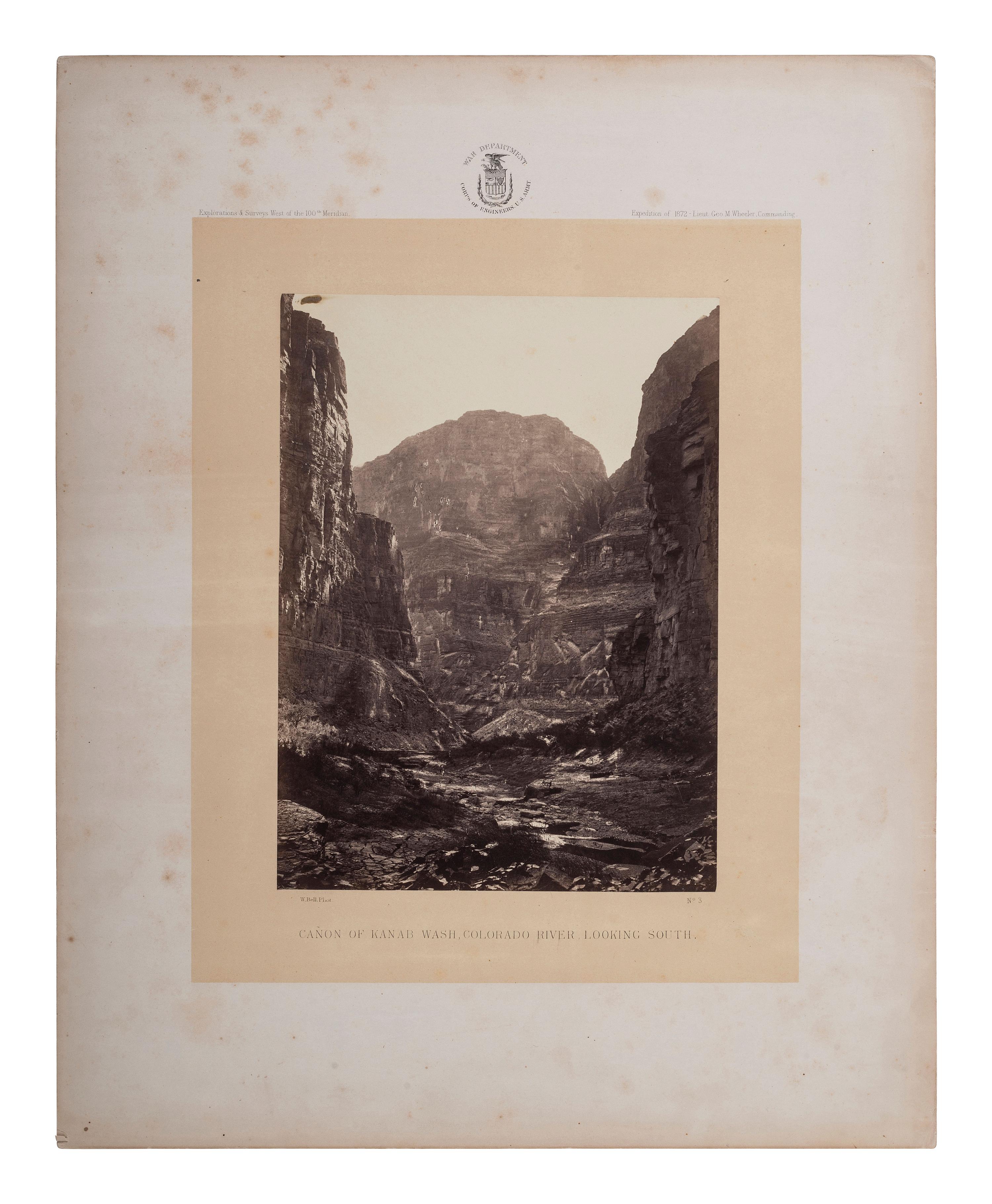 [WESTERN AMERICANA]. BELL, William (1830-1910), photographer. Canon of Kanab Wash, Colorado River Looking South . 1872.
