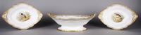 An English Three Piece Garniture Set, Spode, Width of first 14 1/4 inches.