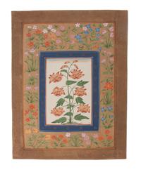 A Collection of Seven Indian Mughal Miniatures Height of largest 13 x width 9 inches.
