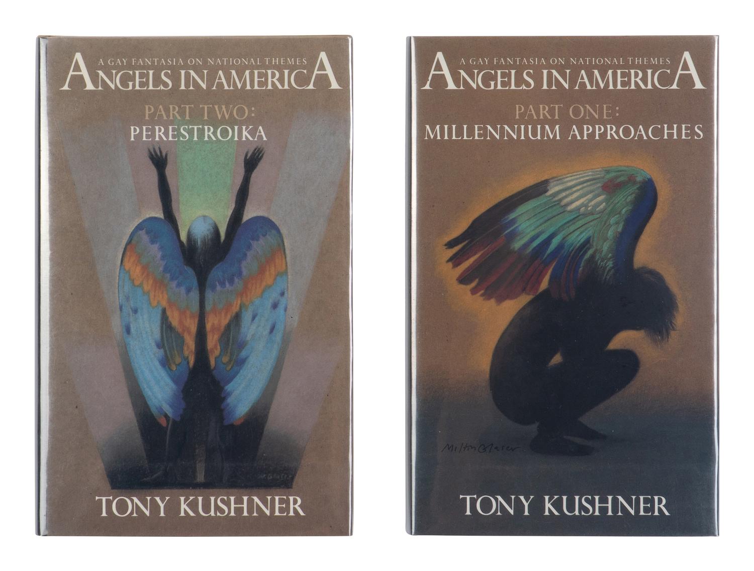 KUSHNER, Tony (b. 1956). Angels in America: Part One: Millennium Approaches [and] Part Two: Perestroika . New York: Theatre Communications Group, 1993-1994.