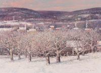 John C. Terelak, (American, b. 1942), Snow on Apple Blossom Orchard, Vermont, 1990
