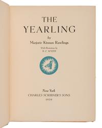 [WYETH, Newell Convers (1882-1945), illustrator]. -- RAWLINGS, Majorie Kinnan (1896-1953). The Yearling . New York: Charles Scribner's Sons, 1939.