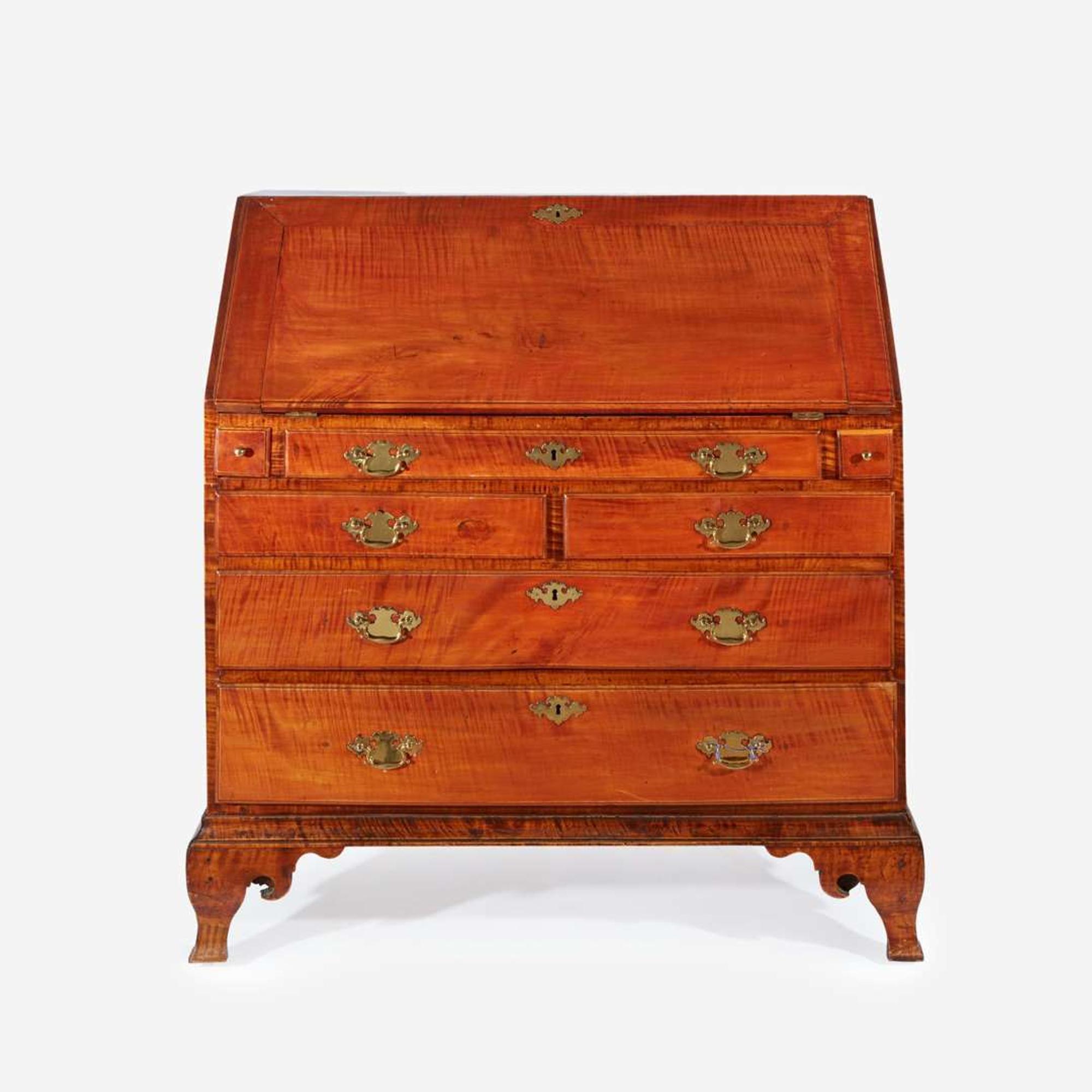 A Chippendale figured maple slant-front desk Octorara area, Chester County, PA, circa 1775