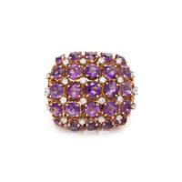 YELLOW GOLD, AMETHYST, AND DIAMOND RING