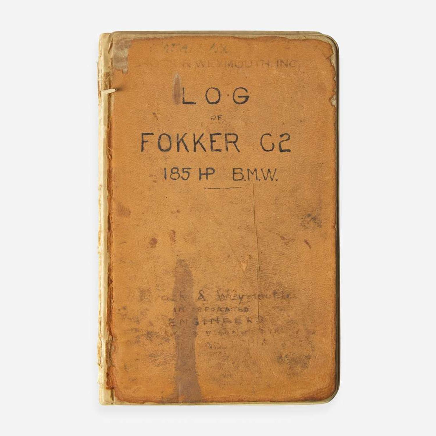 [Aviation] [Kauffman, Virgil] 1920s Flight Log