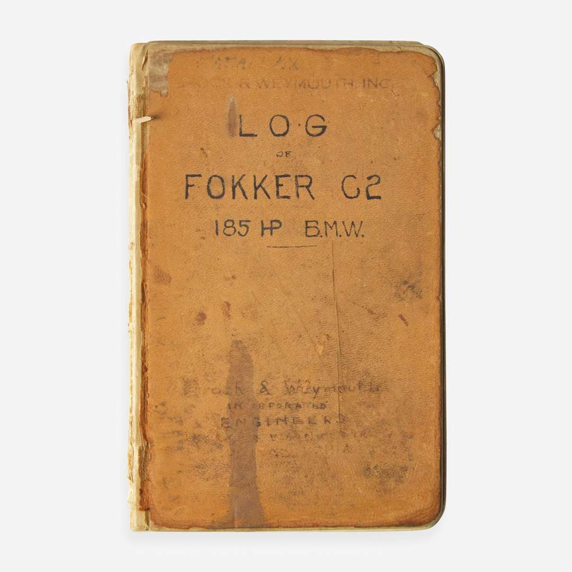 [Aviation] [Kauffman, Virgil] 1920s Flight Log