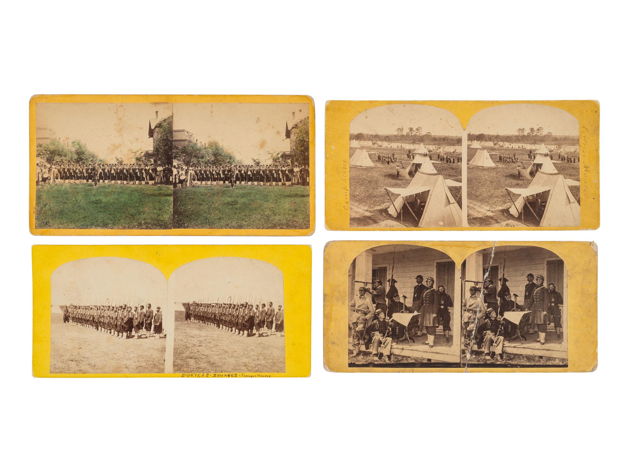 [CIVIL WAR]. 12 early war views featuring the 5th New York Regiment, "Duryea's Zouaves."