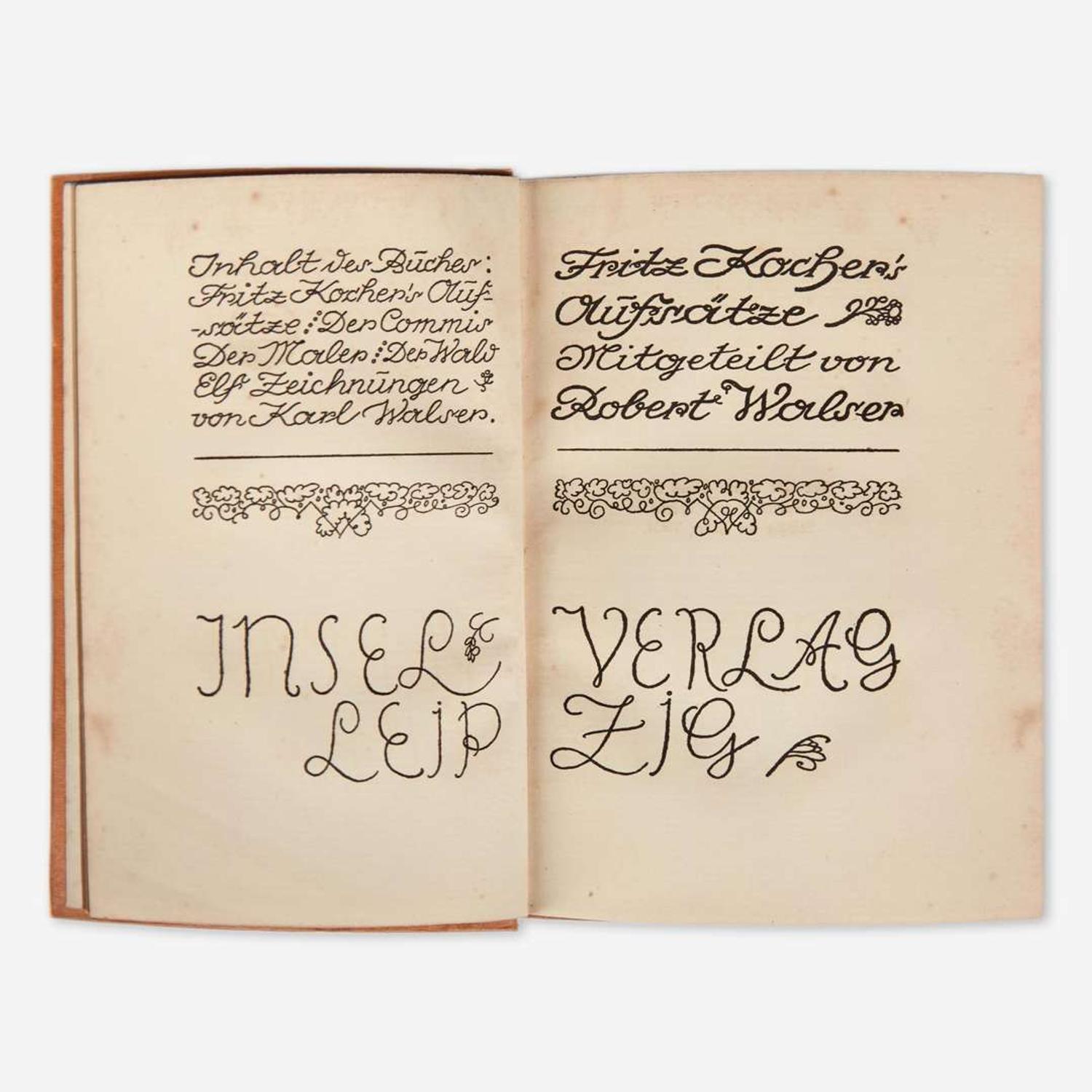 [Literature] Walser, Robert Group of 11 Titles
