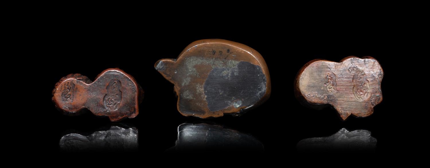 Three Japanese Figural-Form Scholar's Objects
