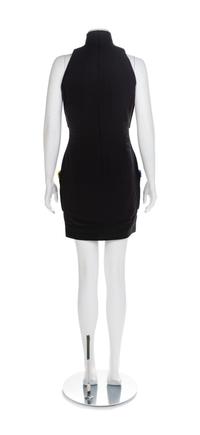 Atelier Versace Black Silk Dress with Embroidered Pockets, 1990s No size label