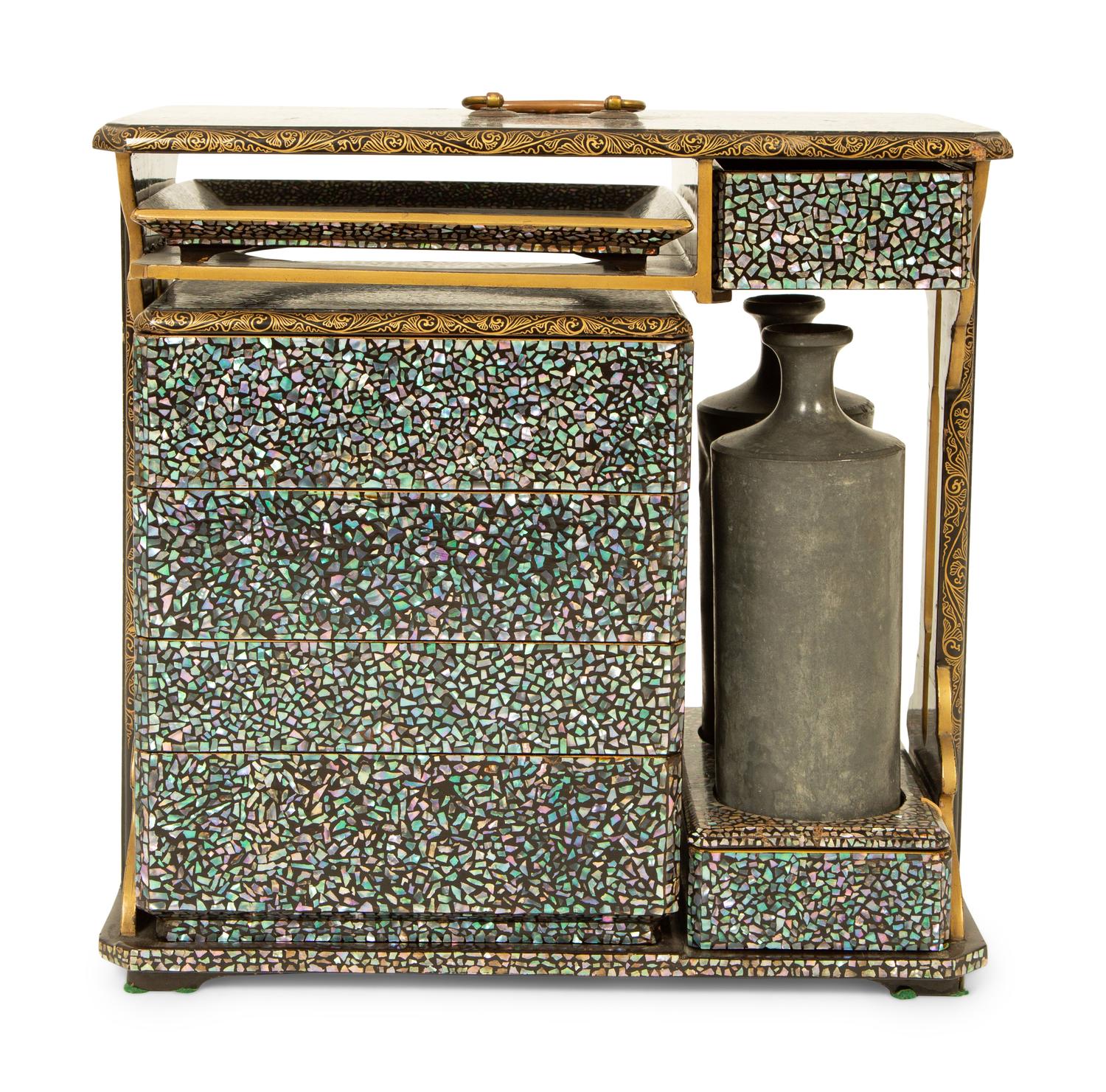 A Japanese Lacquer and Mother-of-Pearl Bento Box — 20TH CENTURY