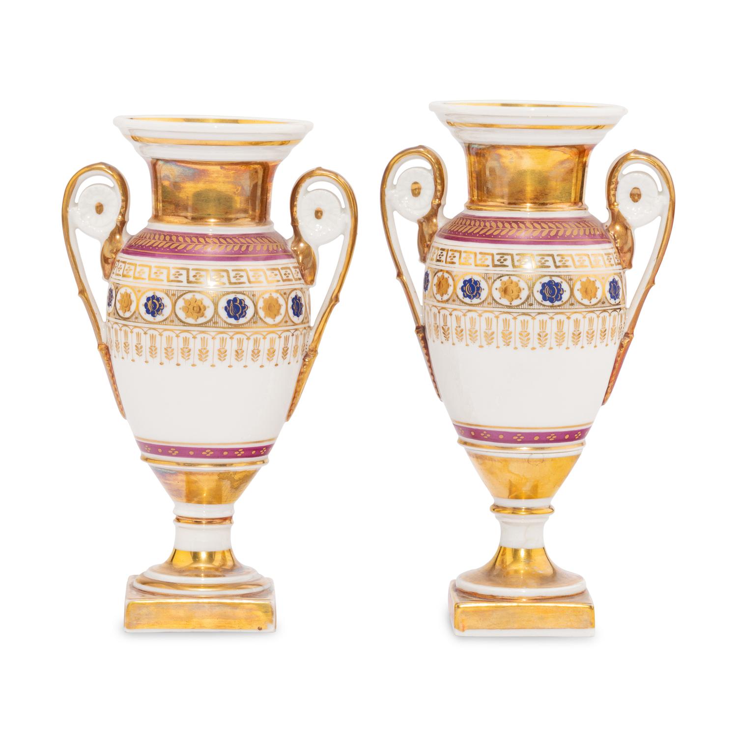 A Near Pair of Paris Porcelain Urns