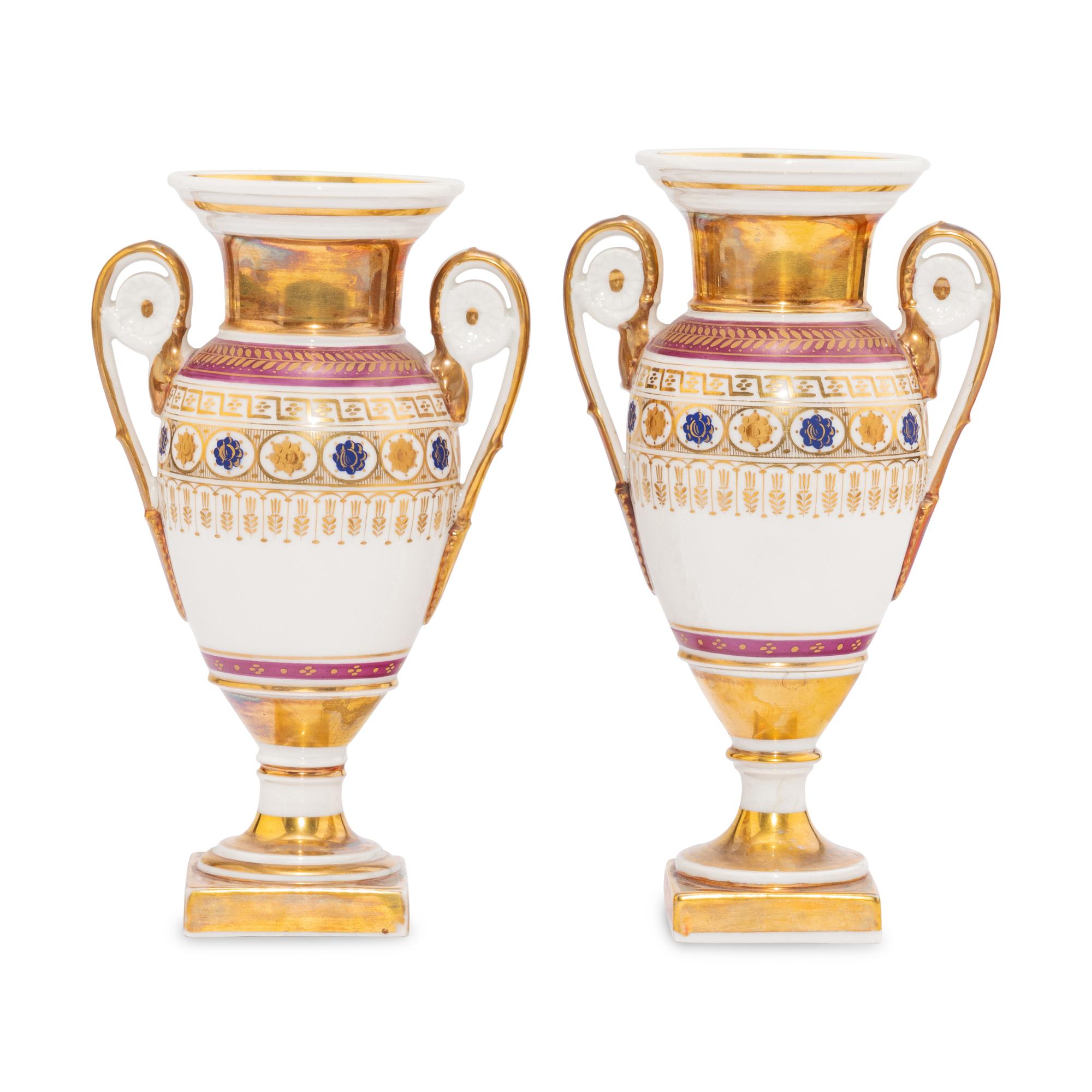 A Near Pair of Paris Porcelain Urns