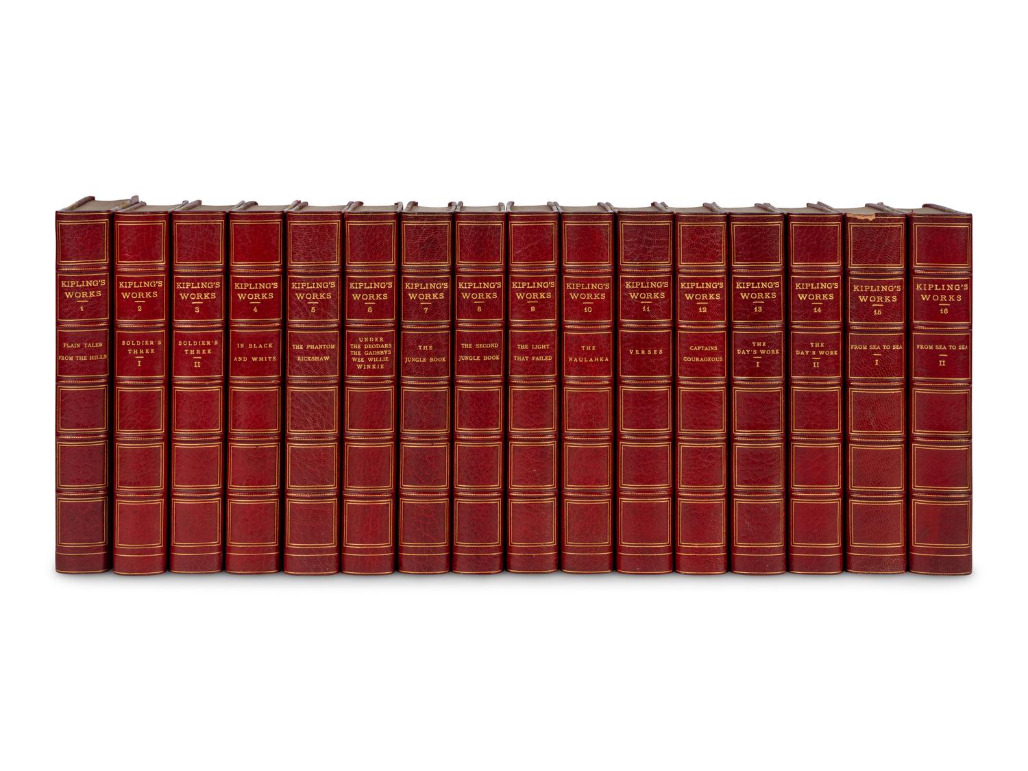 [BINDINGS]. A group of approximately 87 volumes, most in contemporary leather bindings, including works related to British history and literature, comprising: