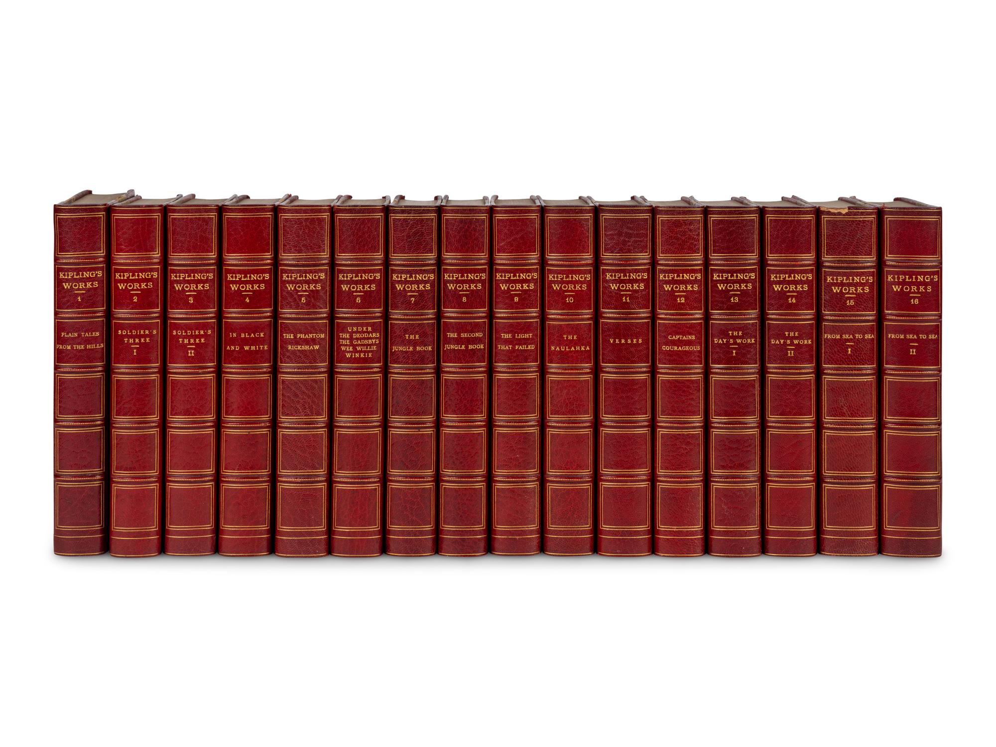 [BINDINGS]. A group of approximately 87 volumes, most in contemporary leather bindings, including works related to British history and literature, comprising: