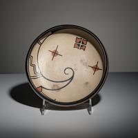 Maria Martinez and Popovi Da (San Ildefonso, 1887-1980 / 1923-1971) — Polychrome Pottery Plate 1956-1959