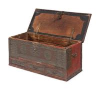 A Continental Studded Wood Trunk