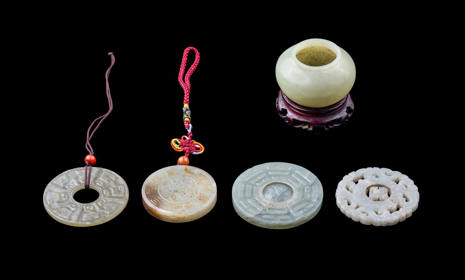 Five Chinese Celadon Jade Articles