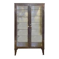 A Two Door Metal Medicine Cabinet 40.5" W x 18.5" D x 67.25" H — United States, 20th Century