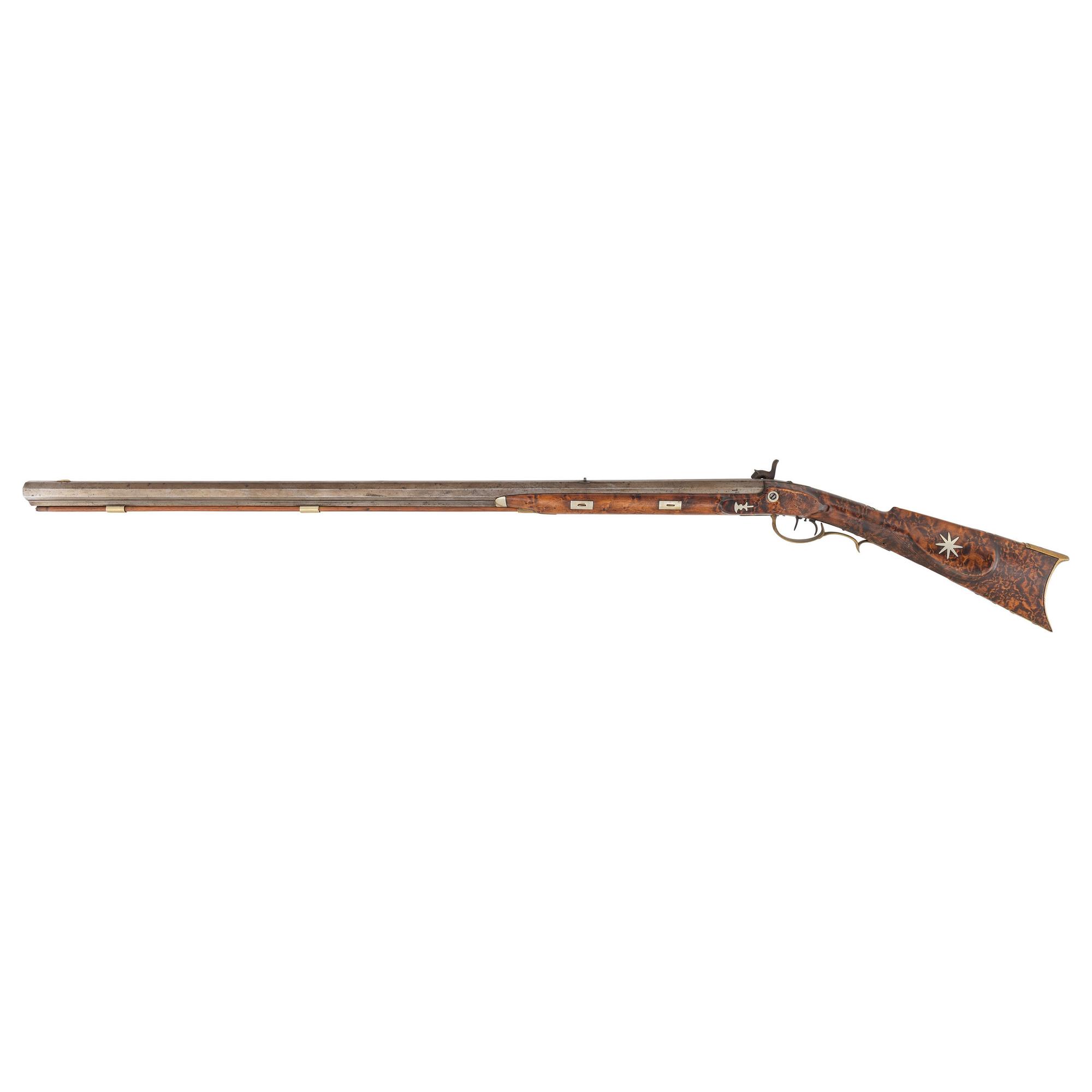 Attractive Percussion Half-Stock Rifle by Charles Bontemps of Camden, NJ