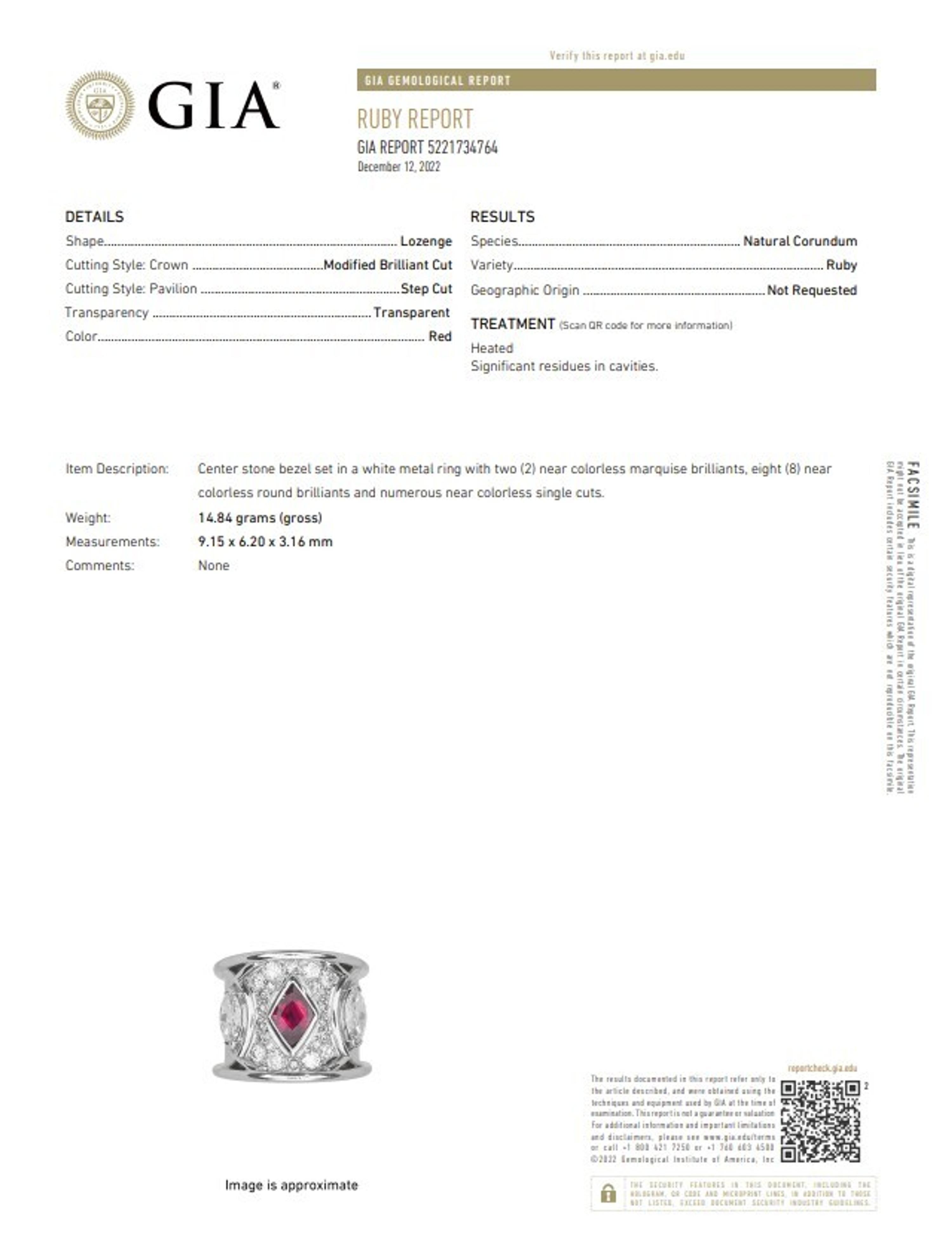 Diamond, Ruby, and White Gold Ring