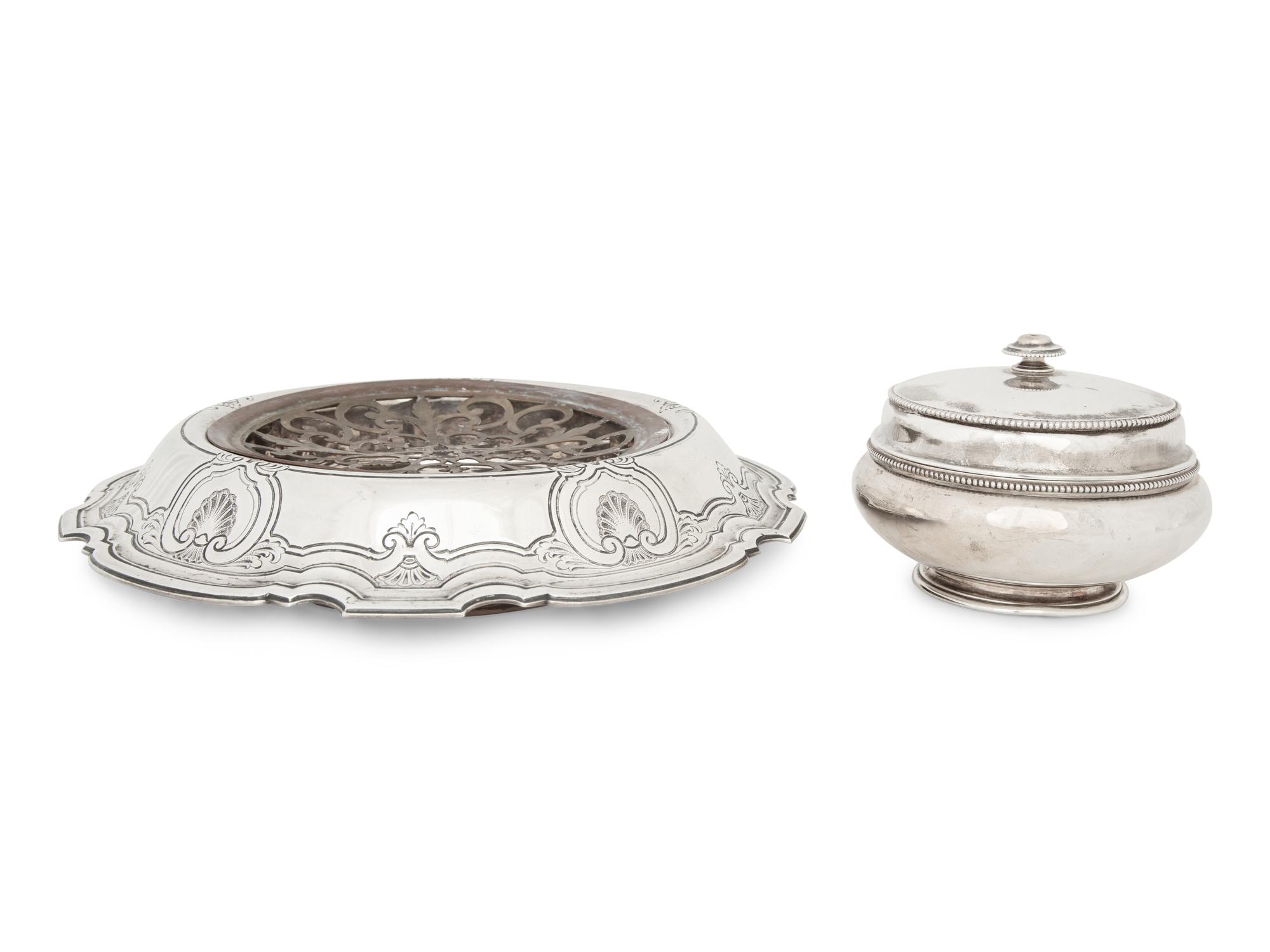 A Tiffany & Co . Silver Rose Bowl and Powder Box — New York, 19th and 20th Century