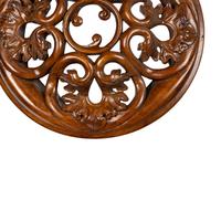 A Pair of Gothic Style Carved Oak Roundels