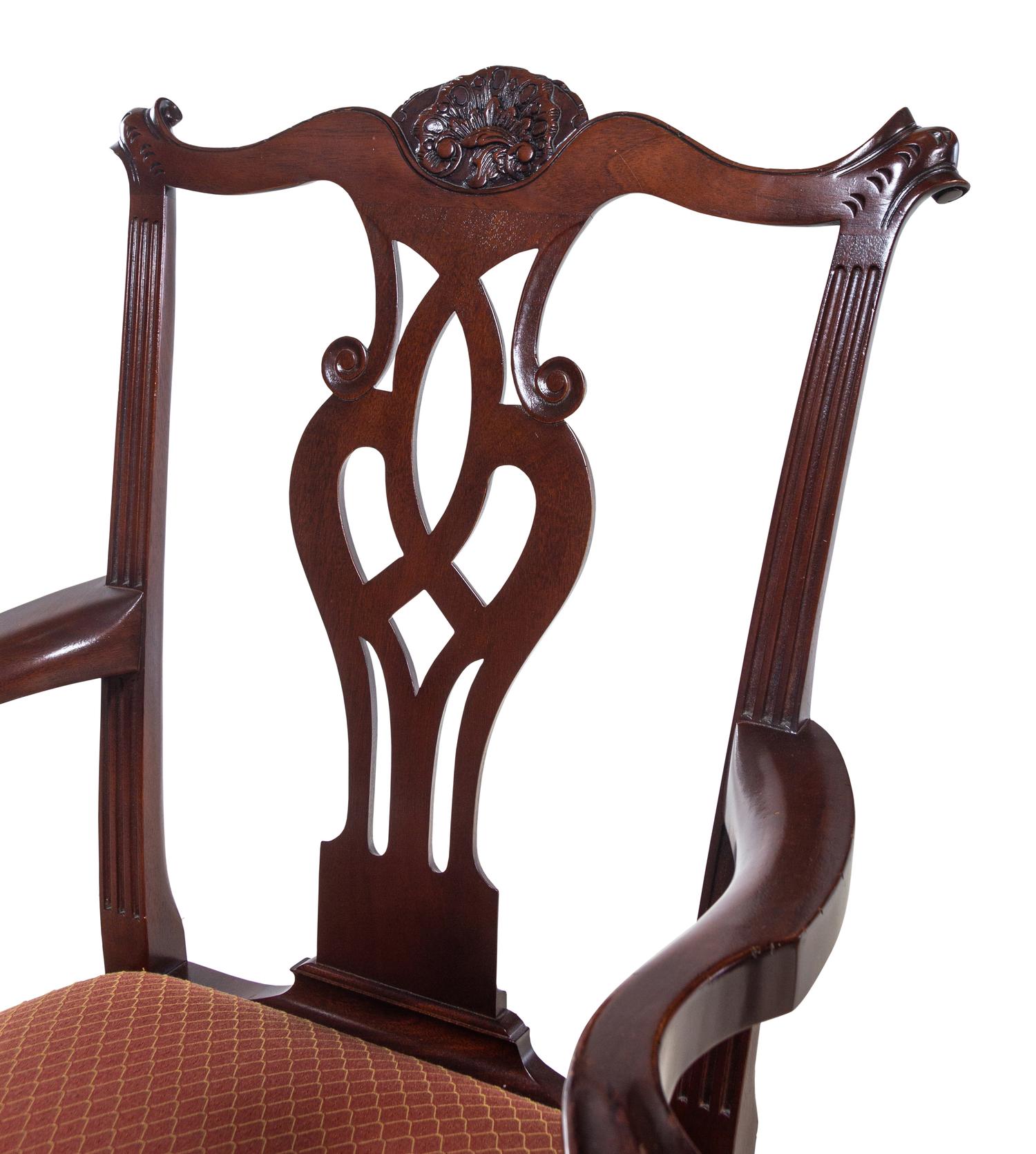 A Set of Seven Philadelphia Chippendale Style Mahogany Dining Chairs