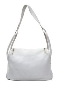 An Hermes White Taurillon Clemence Lindy 34 Handbag, 13.5" x 8" x 7".