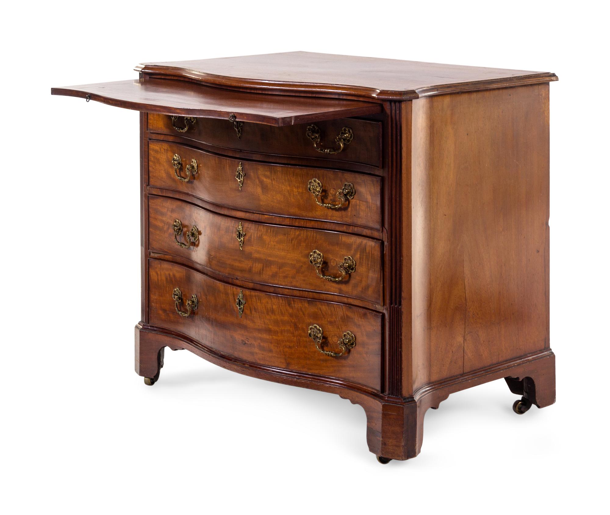 A George III Style Mahogany Serpentine-Front Chest of Drawers