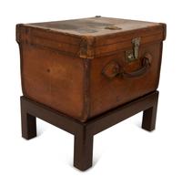 Two English Leather Luggage Cases with the Royal Cipher of George V