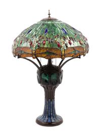 An American Leaded Glass Table Lamp