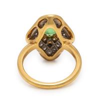 Tsavorite Garnet, Diamond, and Yellow Gold Ring