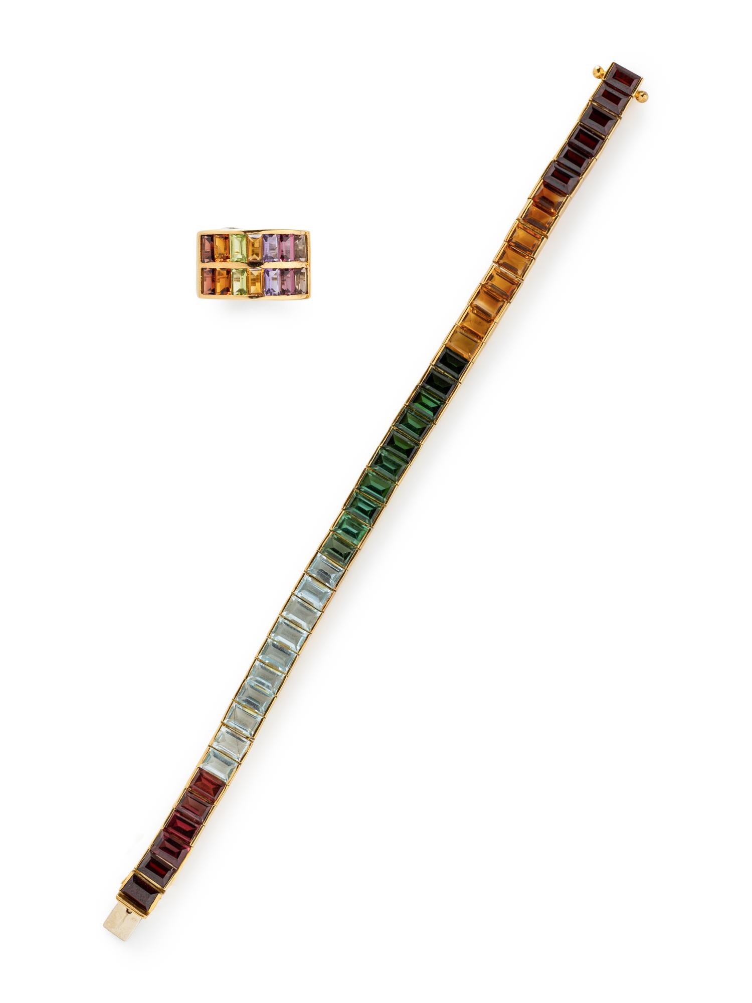 RAINBOW MULTIGEM RING AND BRACELET
