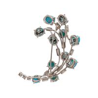 TURQUOISE AND DIAMOND BROOCH