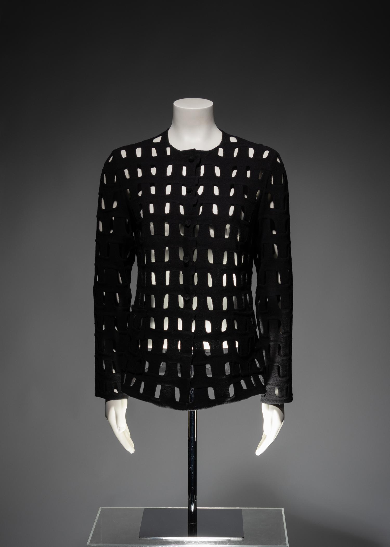 Ralph Rucci Wool Crepe Open Work Design Jacket