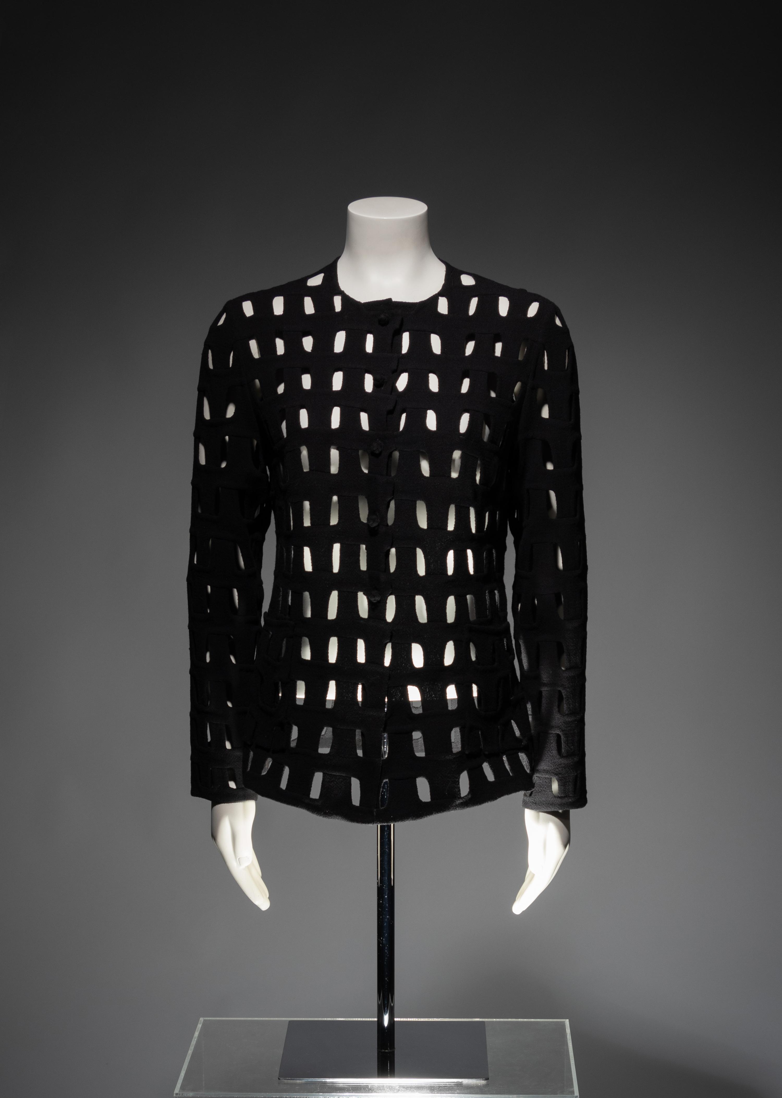Ralph Rucci Wool Crepe Open Work Design Jacket