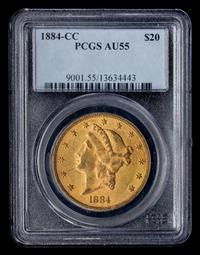A United States 1884-CC Liberty Head $20 Gold Coin