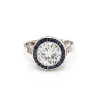 DIAMOND AND SAPPHIRE RING