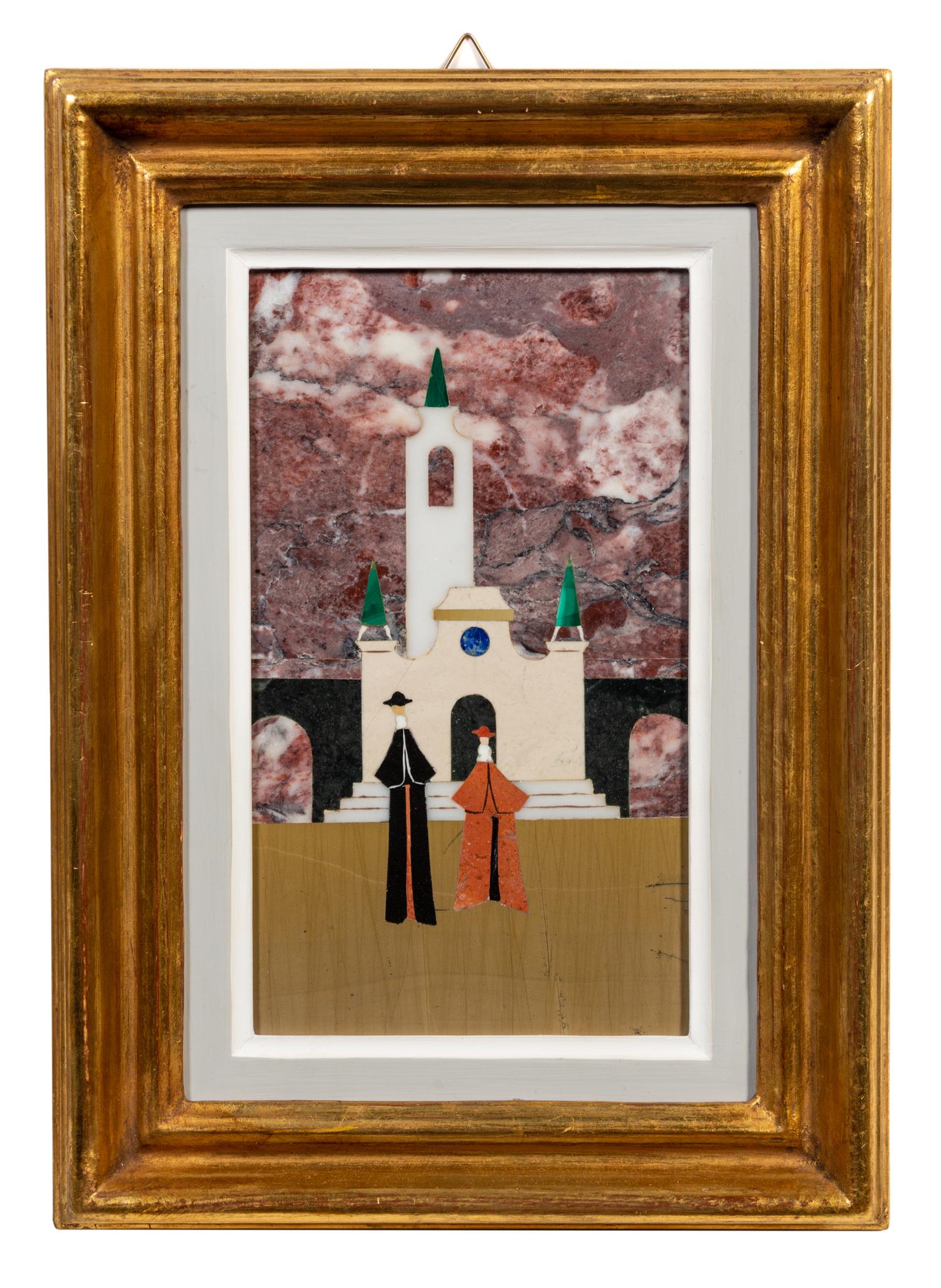 An Italian Pietra Dura Plaque 9 1/8 x 5 1/4 inches. — LATE 19TH/EARLY 20TH CENTURY