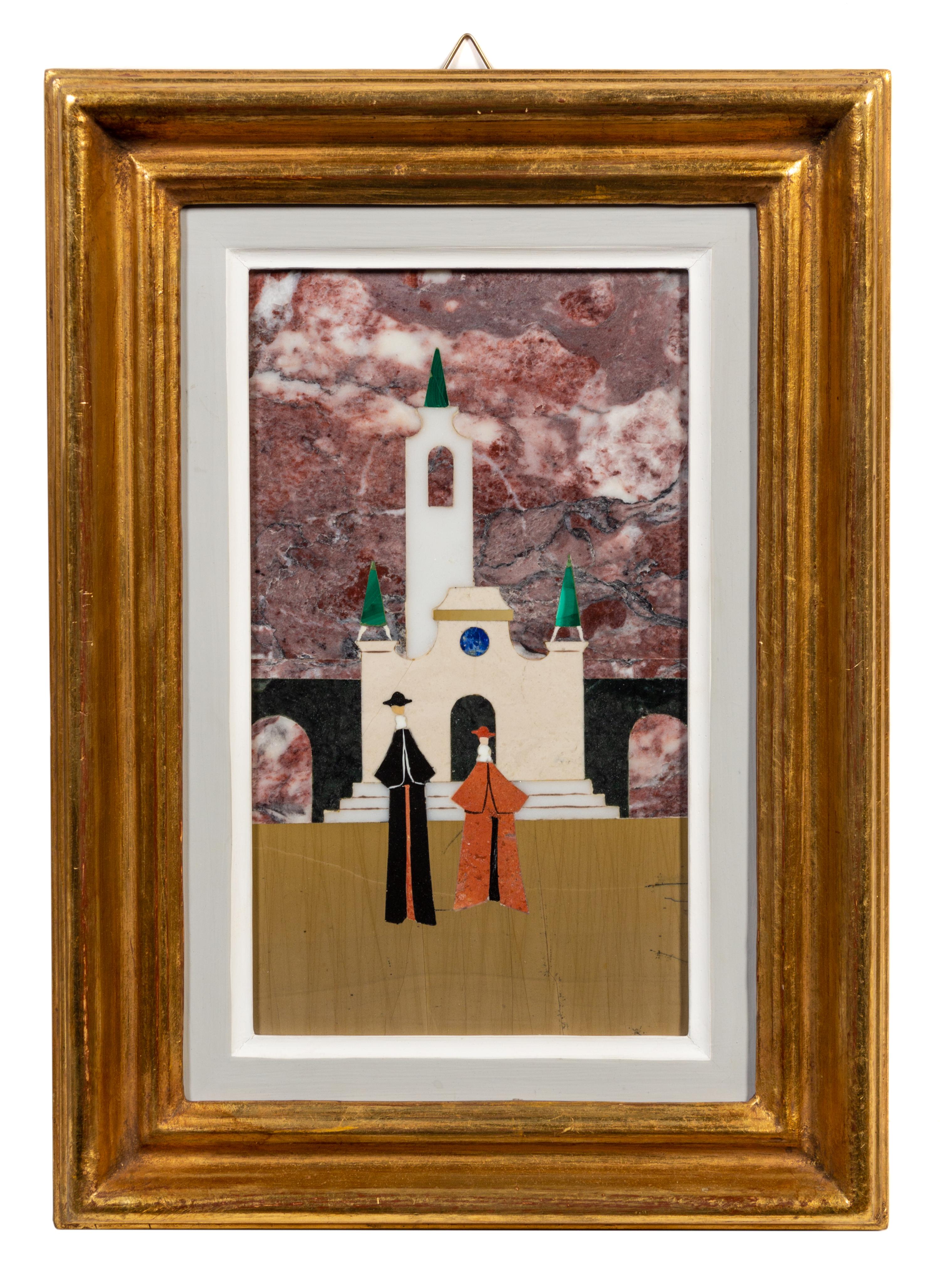 An Italian Pietra Dura Plaque 9 1/8 x 5 1/4 inches. — LATE 19TH/EARLY 20TH CENTURY