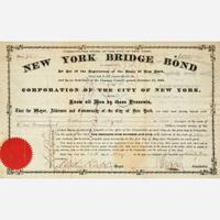 [New York] [Brooklyn Bridge, The] New York Bridge Bond…Corporation of the City of New York...