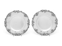 A Pair of Continental Silver-Plate Wine Coasters