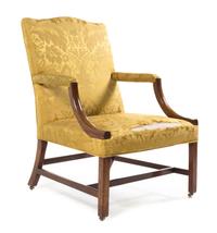 A George III Mahogany Library Chair Height 39 inches. — LATE 18TH CENTURY