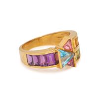 COLLECTION OF YELLOW GOLD AND MULTIGEM JEWELRY