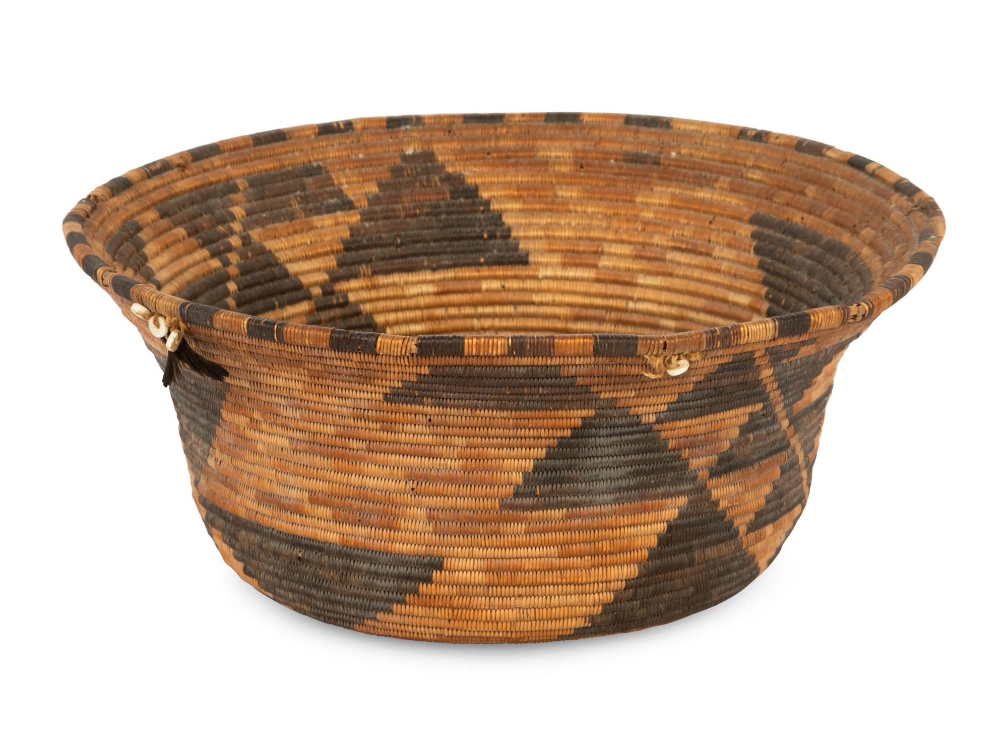 Pomo Basket, with Shell Beads