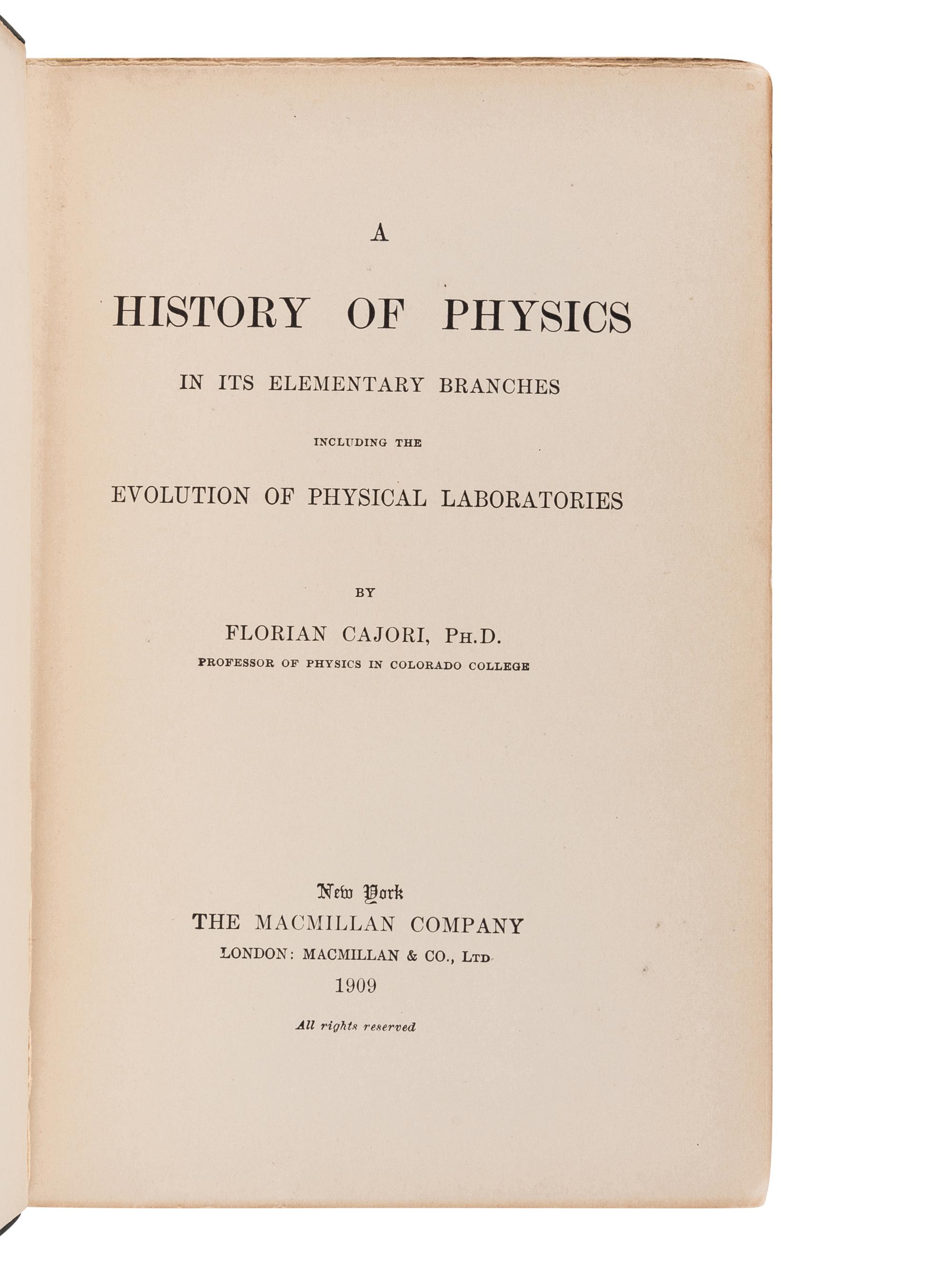 [PHYSICS] -- A group of 4 works in 4 volumes items related to physics, comprising:
