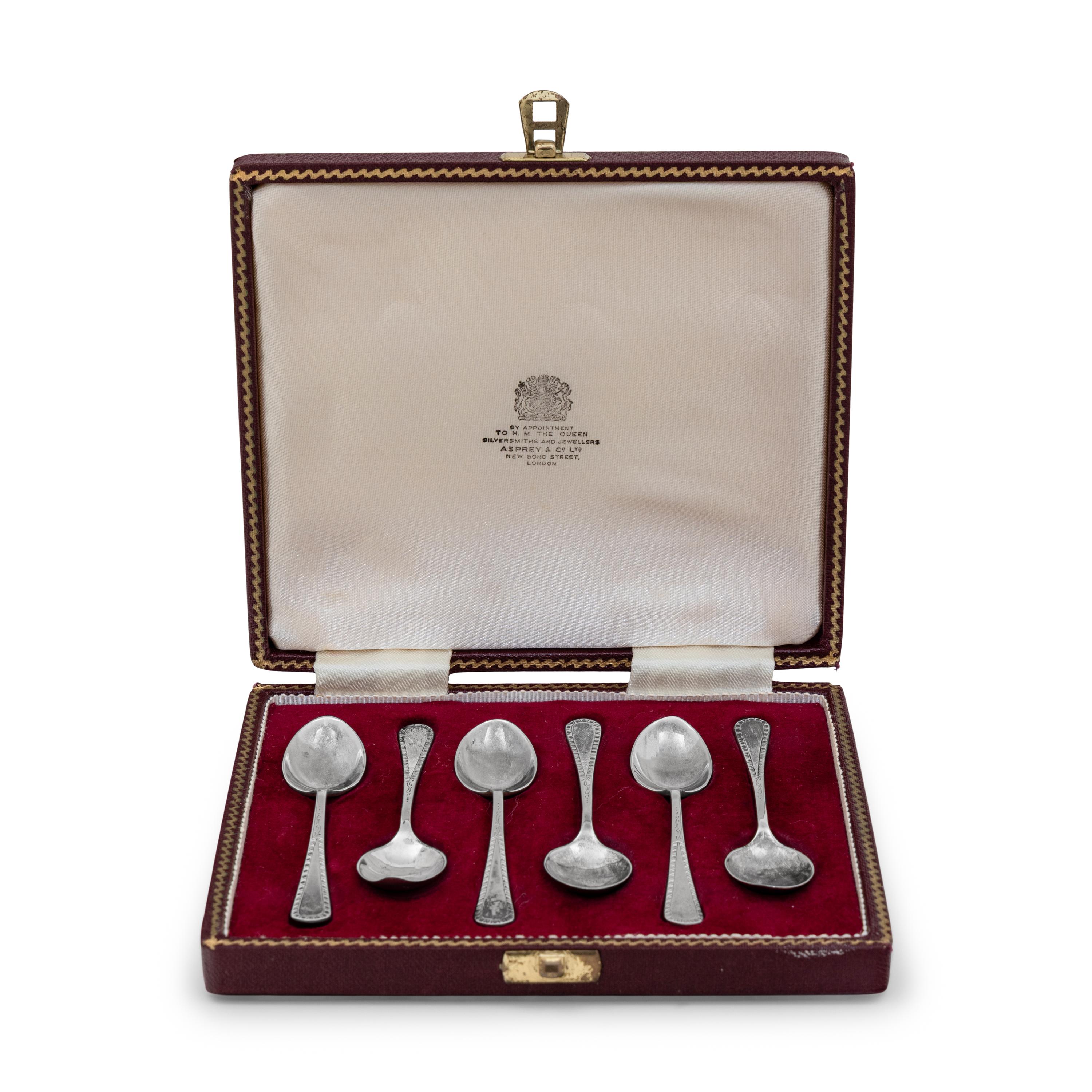A Cased Set of Six English Silver Coffee Spoons
